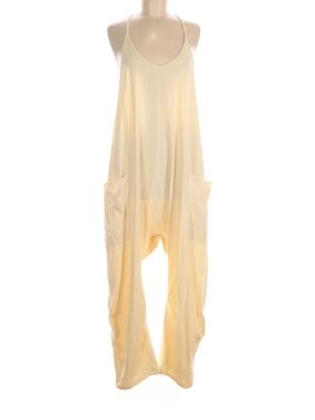 Free People Cream Hot Shot Jumpsuit